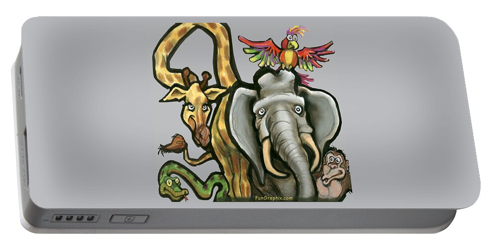 Animal Portable Battery Charger featuring the digital art Animals by Kevin Middleton