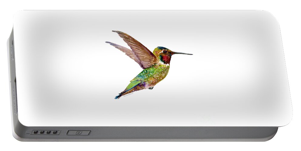 Bird Portable Battery Charger featuring the painting Anna Hummingbird by Amy Kirkpatrick