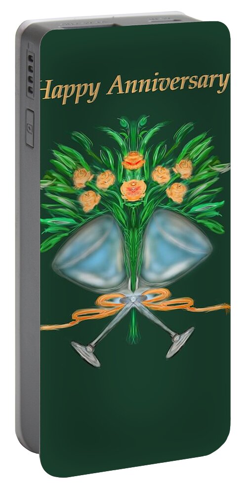 Greeting Card Portable Battery Charger featuring the digital art Anniversary Bouquet by Christine Fournier