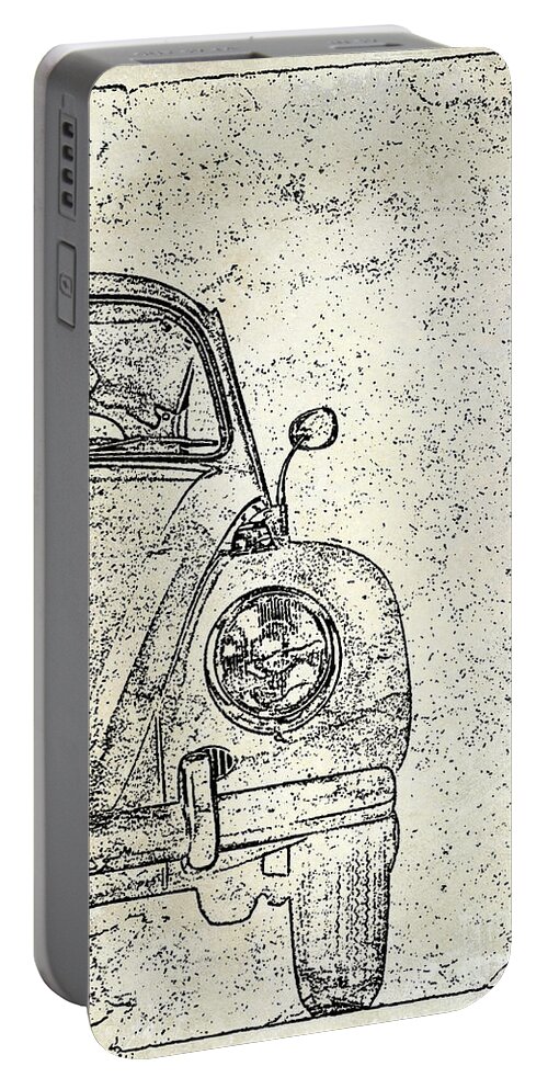  Vw Bug Portable Battery Charger featuring the digital art Antique Beetle by Jon Neidert
