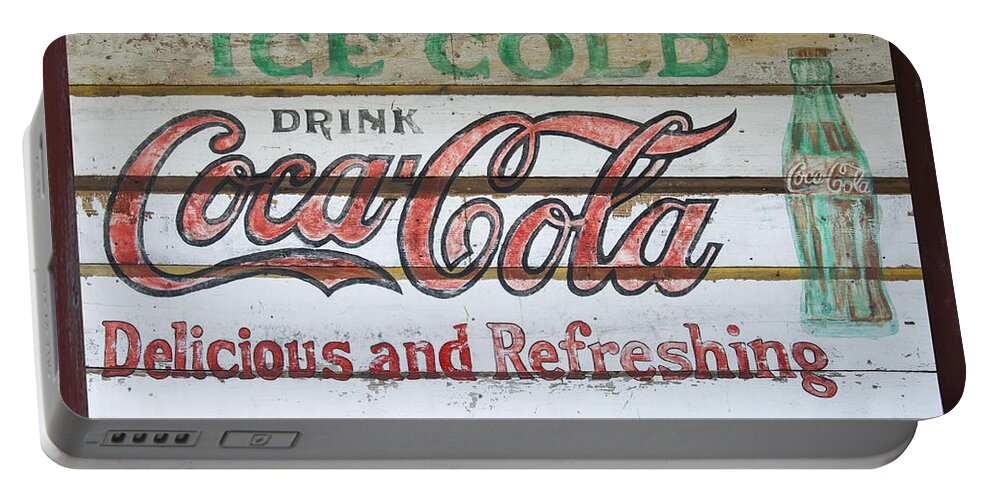 Coca Cola Portable Battery Charger featuring the photograph Antique Coca Cola Sign by Flees Photos