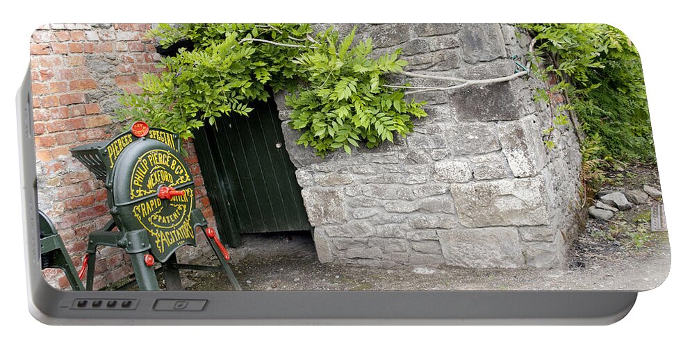 Ireland Digital Photographs Portable Battery Charger featuring the digital art Antique feed cutter by Danielle Summa