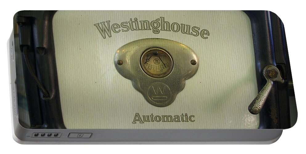 Oven Portable Battery Charger featuring the photograph Antique Westinghouse by Laurie Perry