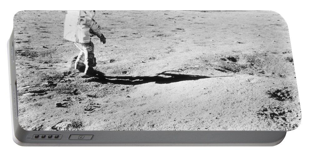 History Portable Battery Charger featuring the photograph Apollo 16 Moon Walk by Science Source