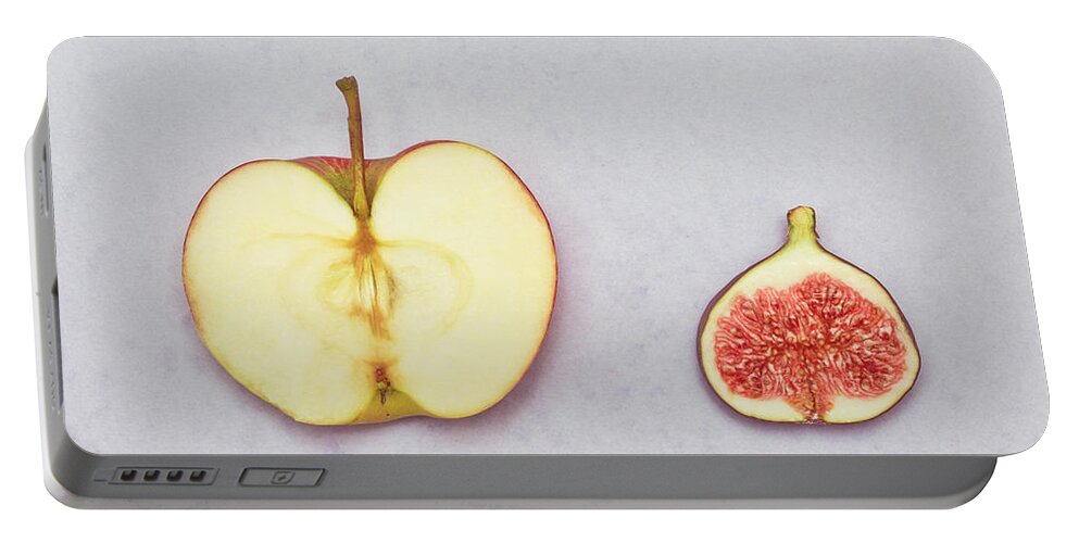Apple Portable Battery Charger featuring the photograph Apple and fig by Tom Gowanlock