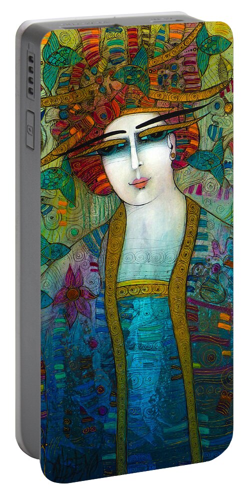Albena Portable Battery Charger featuring the painting Aquarius by Albena Vatcheva
