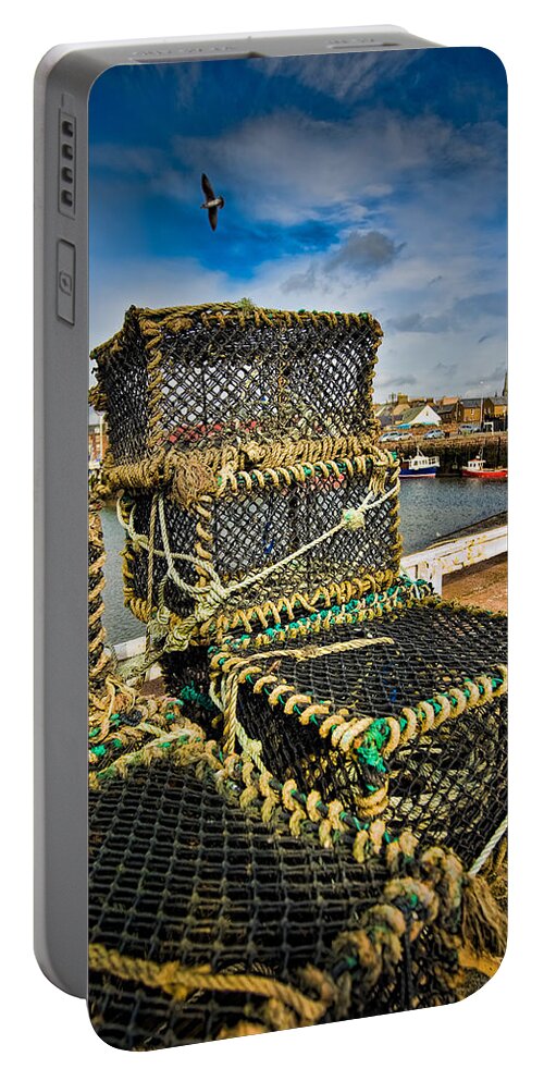 Angus Portable Battery Charger featuring the photograph Arbroath Harbour by Mark Llewellyn