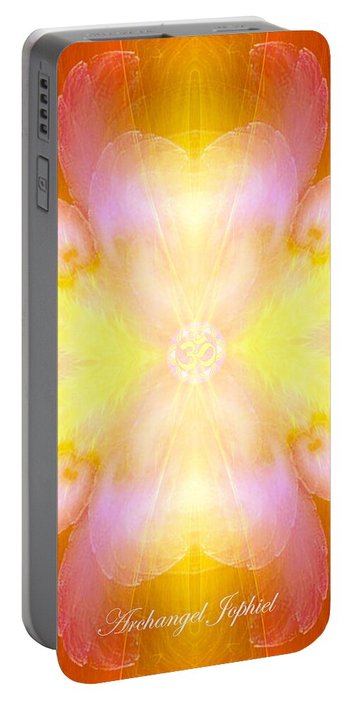 Archangel Portable Battery Charger featuring the digital art Archangel Jophiel by Diana Haronis