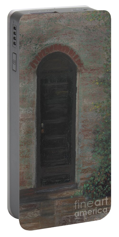 Arched Doorway Portable Battery Charger featuring the pastel Arched Doorway by Ginny Neece