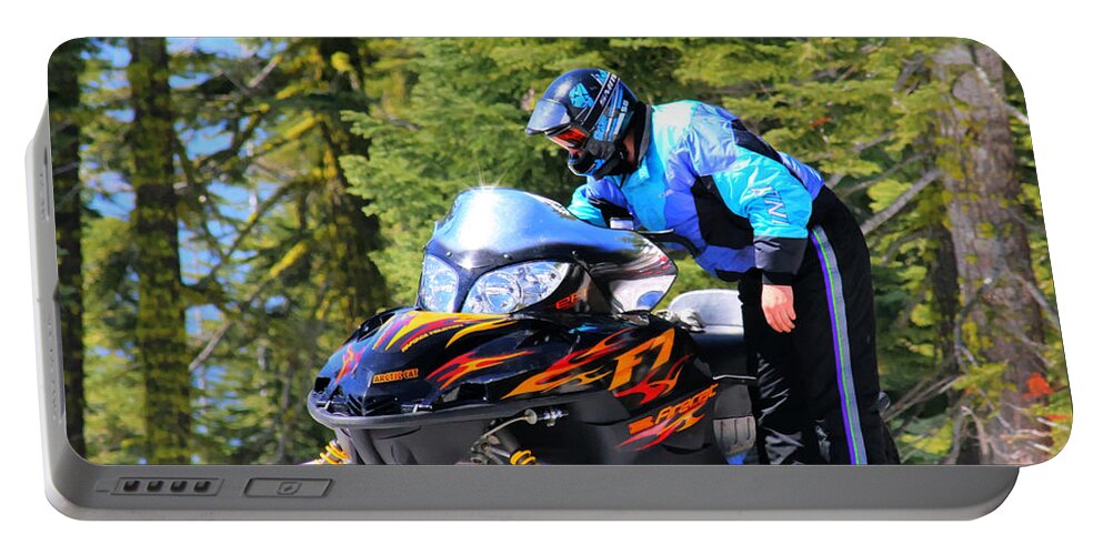 Arctic Cat Portable Battery Charger featuring the photograph Arctic Cat Snowmobile by Tap On Photo
