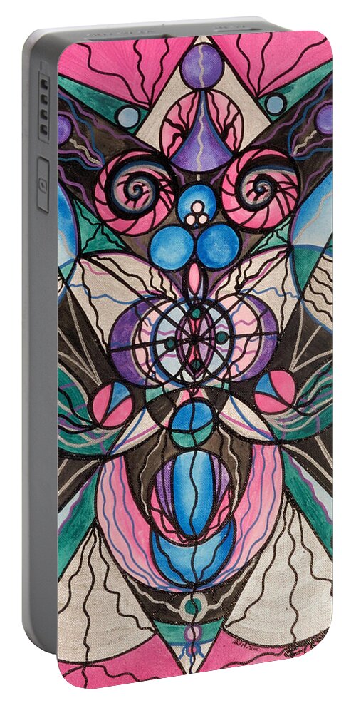 Arcturian Healing Lattice Portable Battery Charger featuring the painting Arcturian Healing Lattice by Teal Eye Print Store