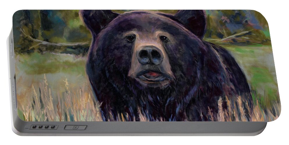 Bears Portable Battery Charger featuring the painting Are you Gonna Finish that Sammich? by Billie Colson
