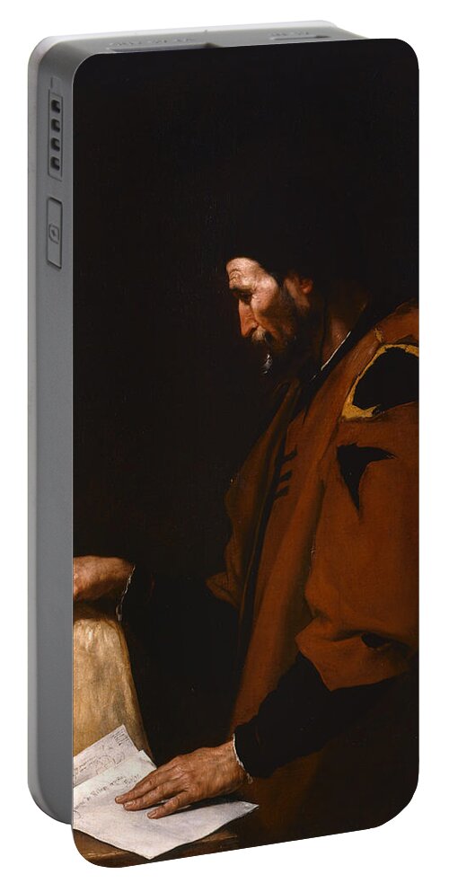 Aristotle Portable Battery Charger featuring the painting Aristotle by Jusepe de Ribera