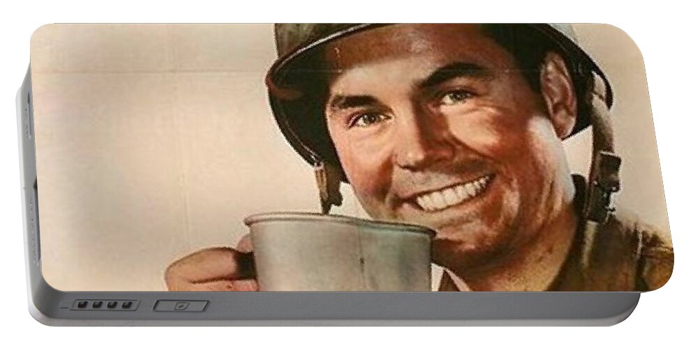 Joe Portable Battery Charger featuring the painting Army Coffee by Bruce Nutting