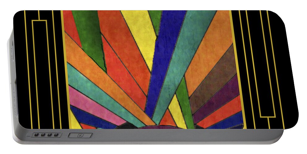 Art Deco Design Portable Battery Charger featuring the digital art Art Deco Design with Mat by Chuck Staley