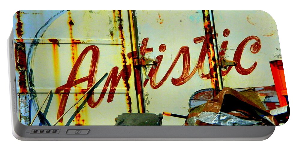 Graffiti Portable Battery Charger featuring the photograph Artistic Junk by Kathy Barney
