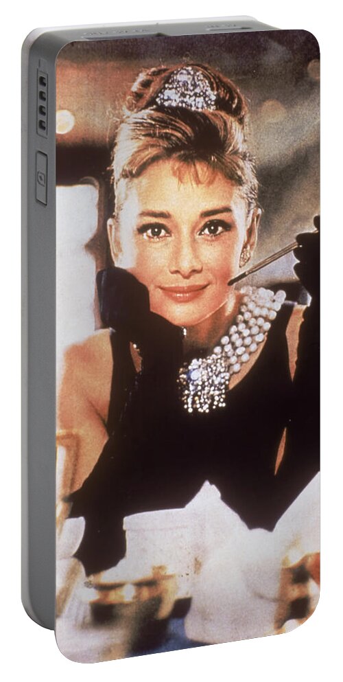 Audrey Hepburn Portable Battery Charger featuring the digital art Audrey Hepburn by Georgia Clare