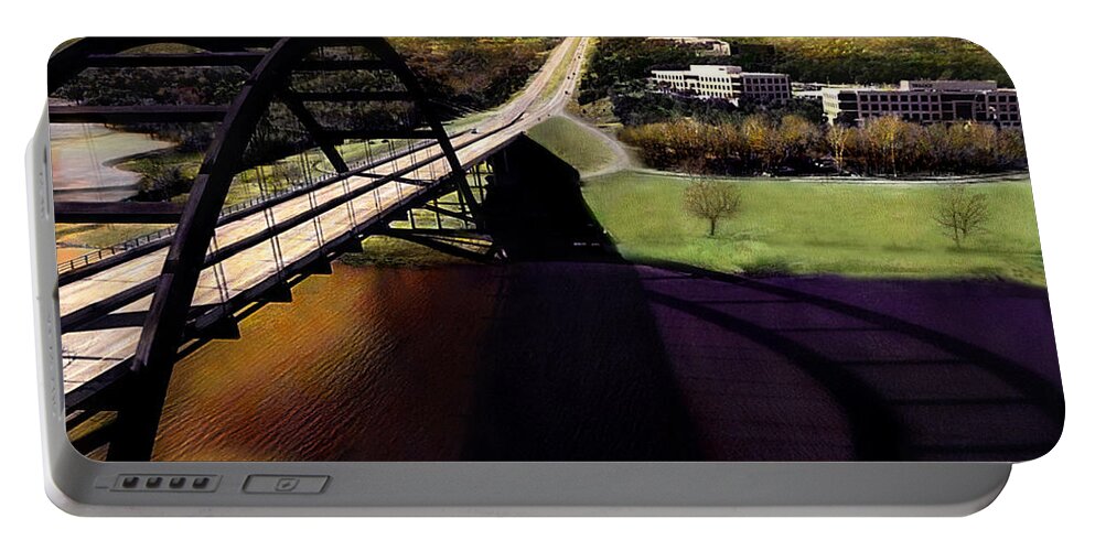 Austin Portable Battery Charger featuring the photograph Austin 360 Bridge by Marilyn Hunt