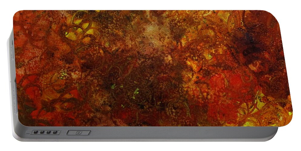 Abstract Portable Battery Charger featuring the painting Autumn Abstract by Catherine Howley