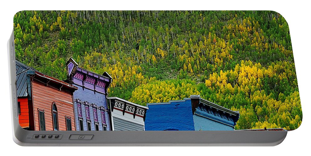 Silverton Portable Battery Charger featuring the photograph Autumn Arriving in Silverton by Peggy Dietz