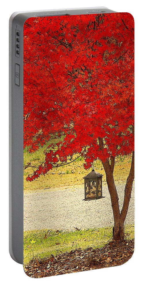 Fine Art Portable Battery Charger featuring the photograph Autumn by The Road by Rodney Lee Williams