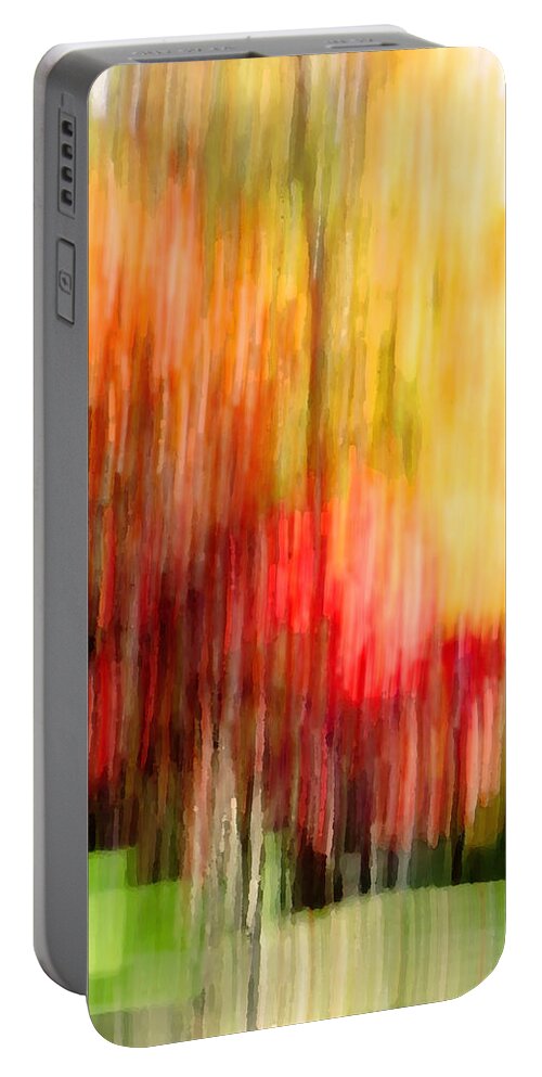 Autumn Portable Battery Charger featuring the digital art Autumn Colors in abstract by Kathleen Illes