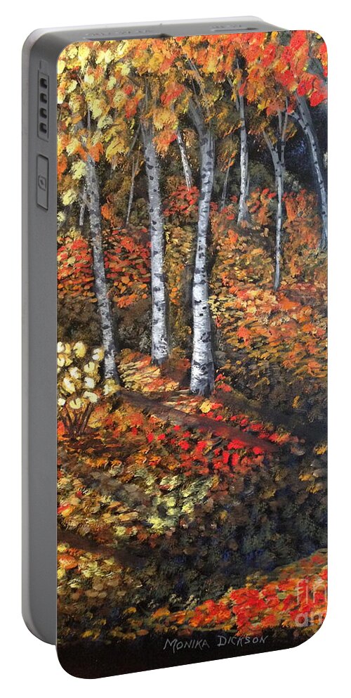 Autumn Portable Battery Charger featuring the painting Autumn Colours by Monika Shepherdson
