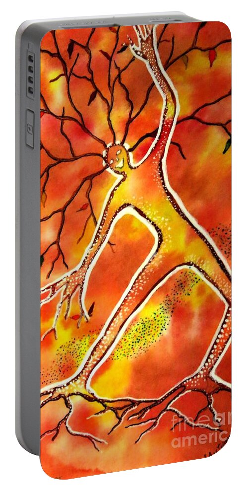 Autumn Portable Battery Charger featuring the painting Autumn Dancing by Leanne Seymour