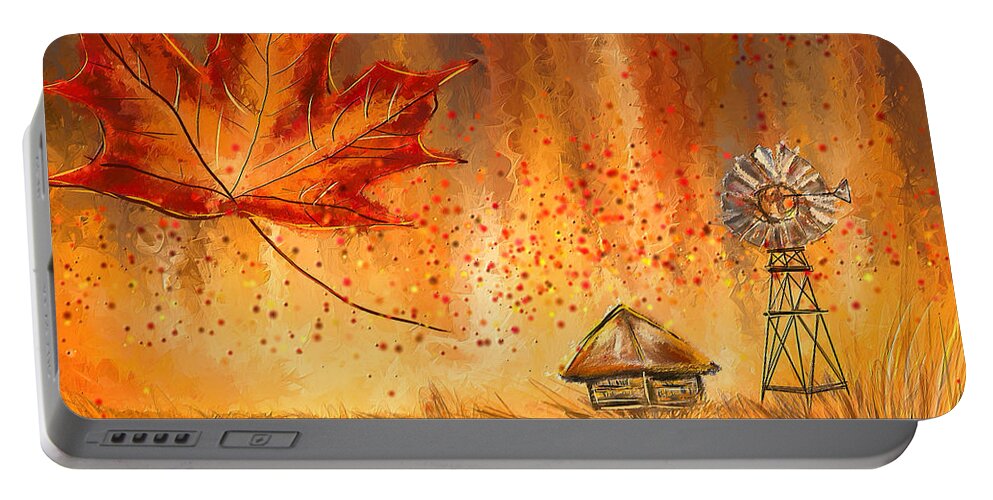 Foliage Portable Battery Charger featuring the painting Autumn Dreams- Autumn Impressionism Paintings by Lourry Legarde