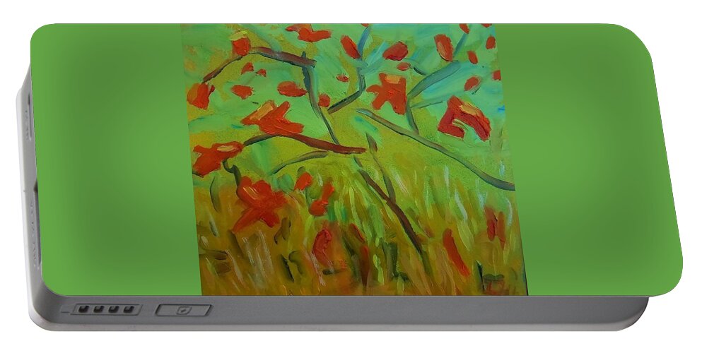 Autumn Portable Battery Charger featuring the painting Autumn Leaves by Francine Frank