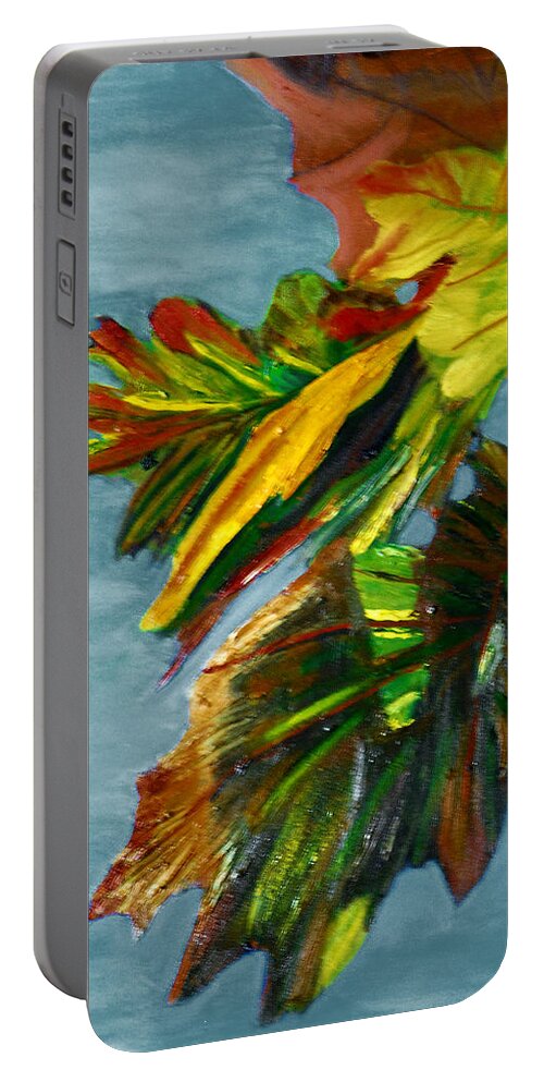 Leaves Portable Battery Charger featuring the painting Autumn Leaves by Michael Daniels