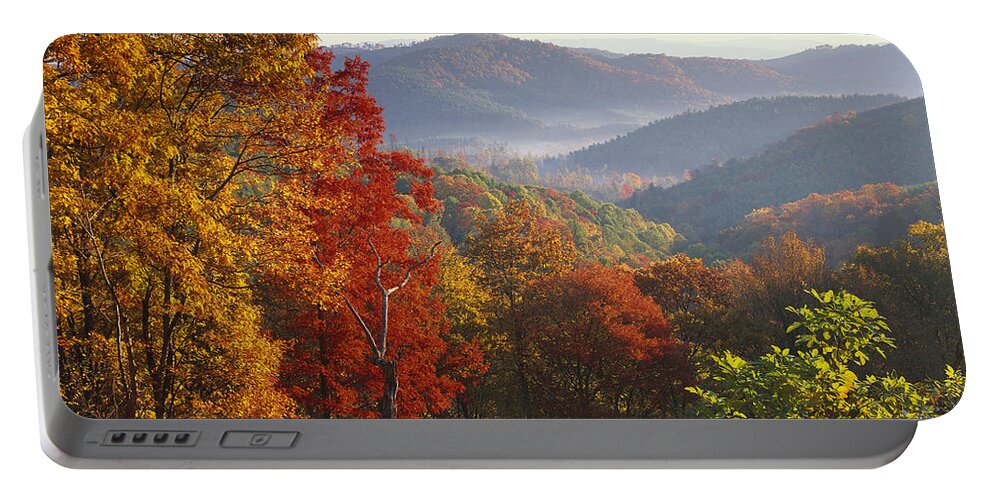 Feb0514 Portable Battery Charger featuring the photograph Autumn On Blue Ridge Range Near Jumping by Tim Fitzharris