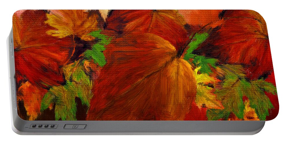 Four Seasons Portable Battery Charger featuring the digital art Autumn Passion by Lourry Legarde