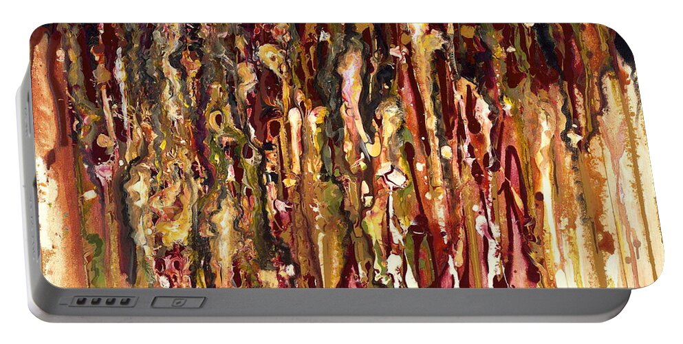 Rain Portable Battery Charger featuring the painting Autumn Rains by Nadine Rippelmeyer