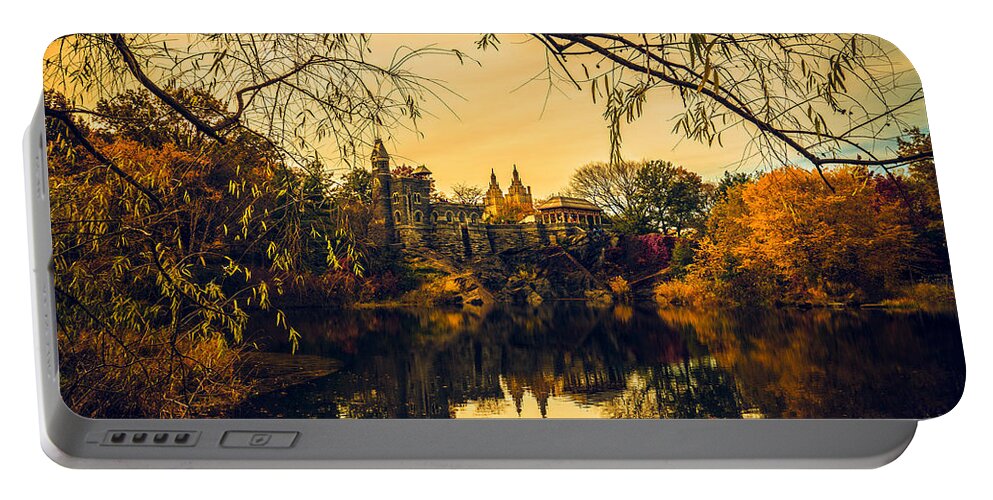 Belvedere Portable Battery Charger featuring the photograph Autumn Reflections at Belvedere Castle by Chris Lord