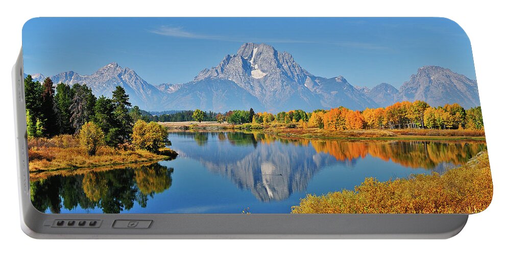 Grand Teton National Park Portable Battery Charger featuring the photograph Autumn Reflections at Oxbow Bend by Greg Norrell
