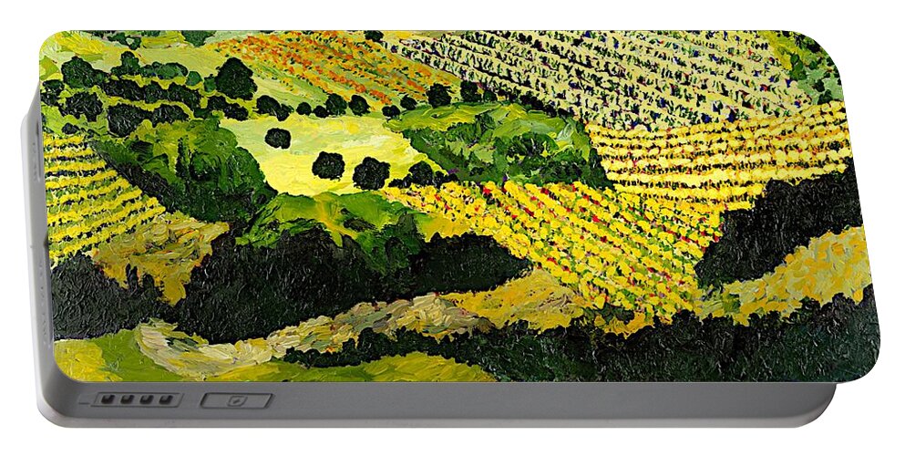 Landscape Portable Battery Charger featuring the painting Autumn Remembered by Allan P Friedlander