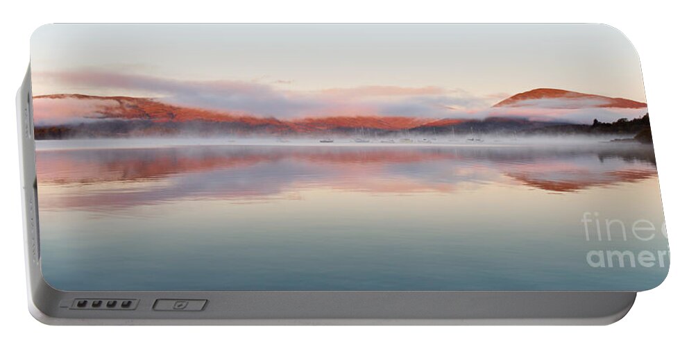 Autumn Portable Battery Charger featuring the photograph Misty Morning Milarrochy Bay by Richard Burdon