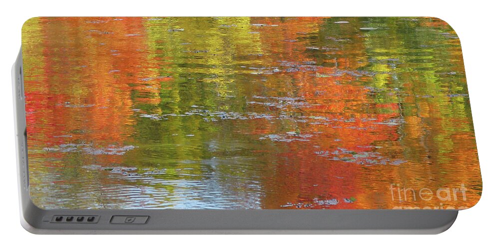 Autumn Portable Battery Charger featuring the photograph Autumn Water Colors by Ann Horn