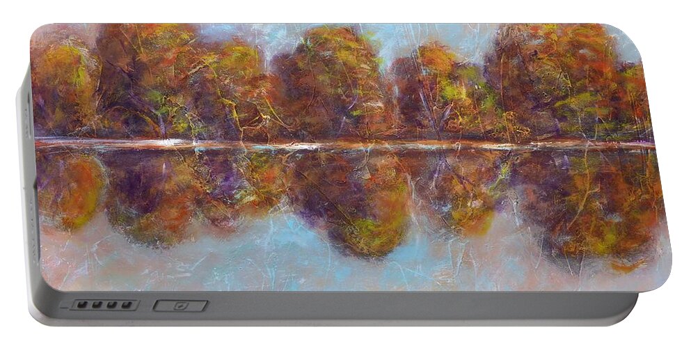 Painting Portable Battery Charger featuring the painting Autumnal Atmosphere by Cristina Stefan