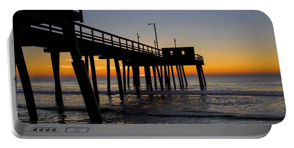 Sunrise Portable Battery Charger featuring the photograph Avalon Pier by David Kay