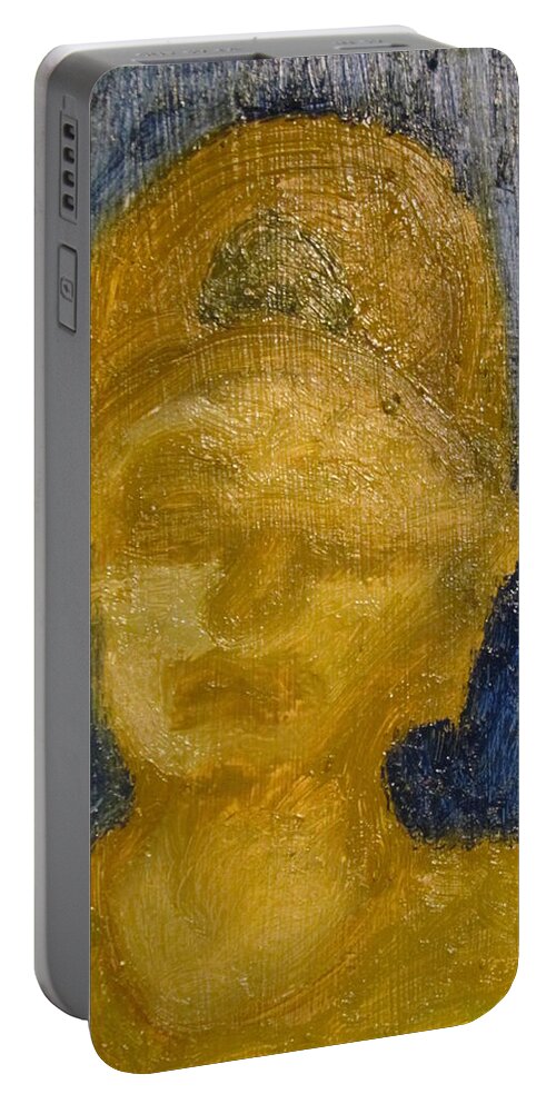 Portrait Portable Battery Charger featuring the painting Aviator by Shea Holliman