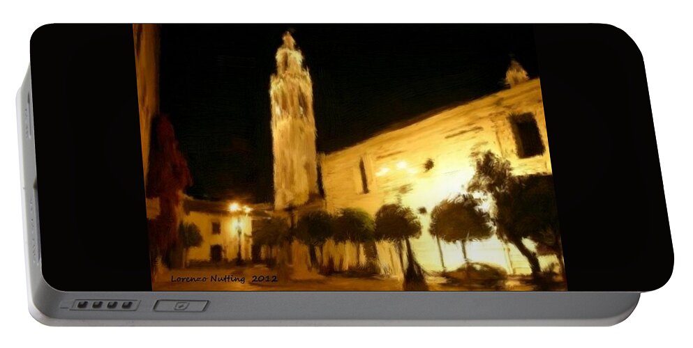 Ayuntamiento Portable Battery Charger featuring the painting Ayuntamiento por la Noche by Bruce Nutting