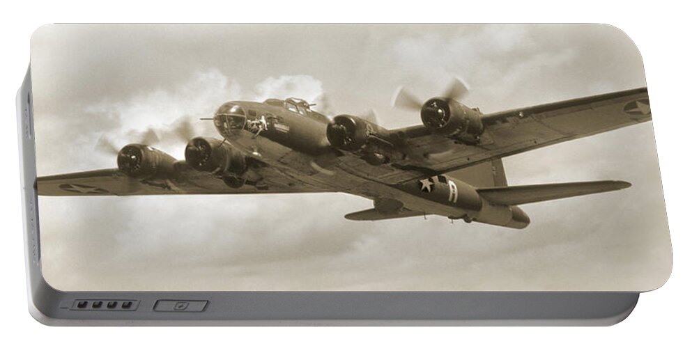 Warbirds Portable Battery Charger featuring the photograph B-17 Flying Fortress by Mike McGlothlen