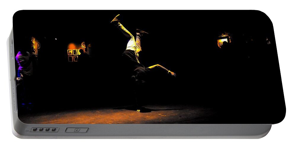 Breaking Portable Battery Charger featuring the photograph B Boy 4 by D Justin Johns