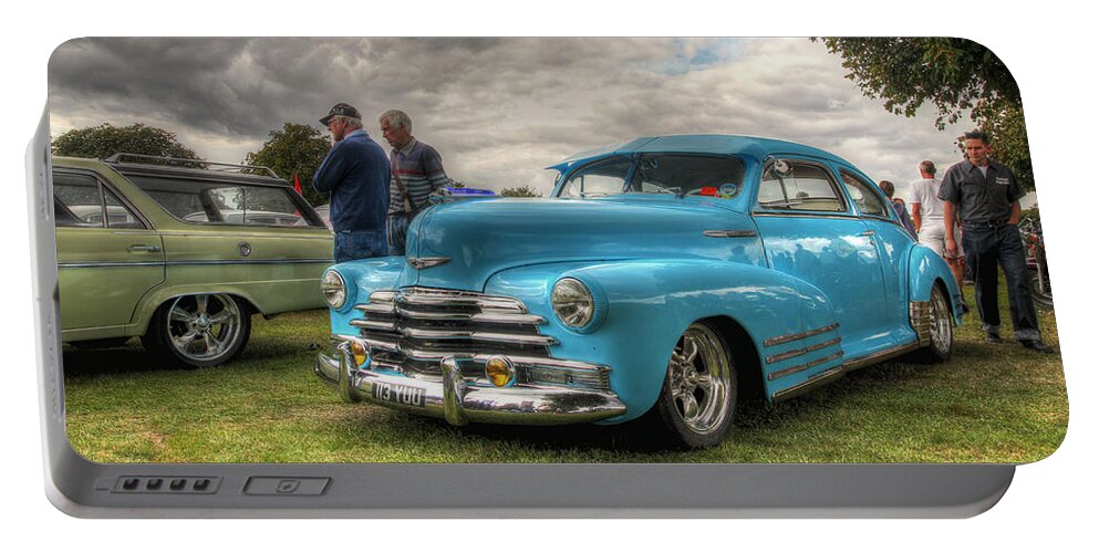 Chevy Portable Battery Charger featuring the photograph Baby Blue Fleetline by Lee Nichols