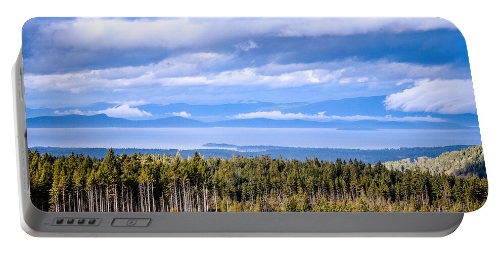 Backroad Portable Battery Charger featuring the photograph Johnstone Strait High Elevation View by Roxy Hurtubise