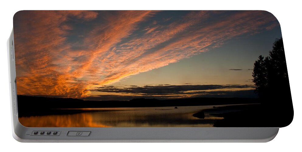 Sunset Portable Battery Charger featuring the photograph Bagaduce Sunset by Greg DeBeck