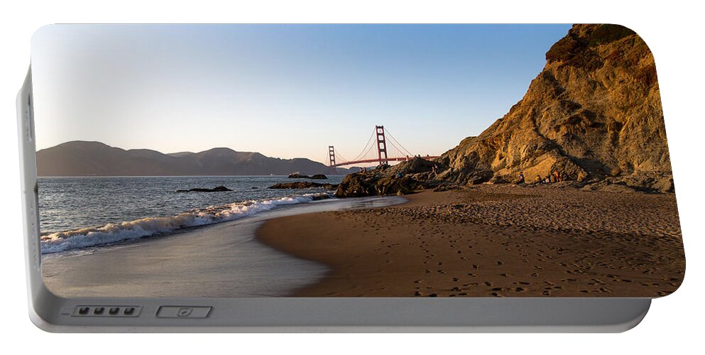 Baker Beach Portable Battery Charger featuring the photograph Baker Beach Footprints by John Daly