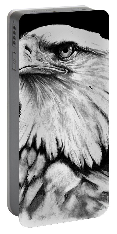 Pencil Portable Battery Charger featuring the drawing Bald Eagle by Bill Richards